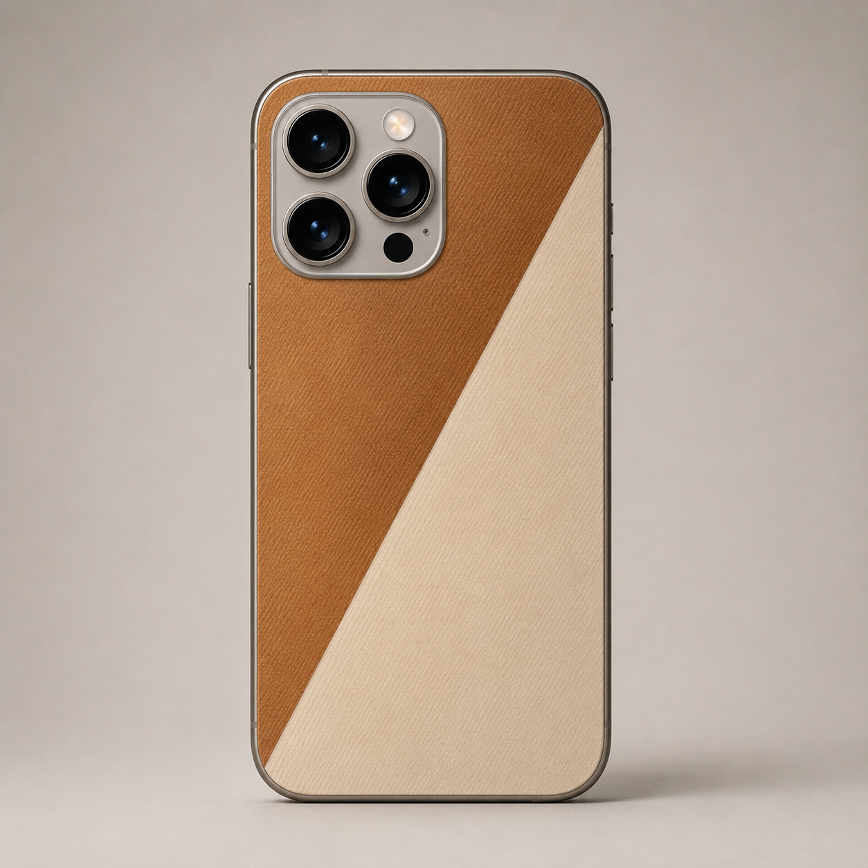Premium Dual-Tone Leather Texture Mobile Back Skin Sticker – Custom Fit for All Phone Models