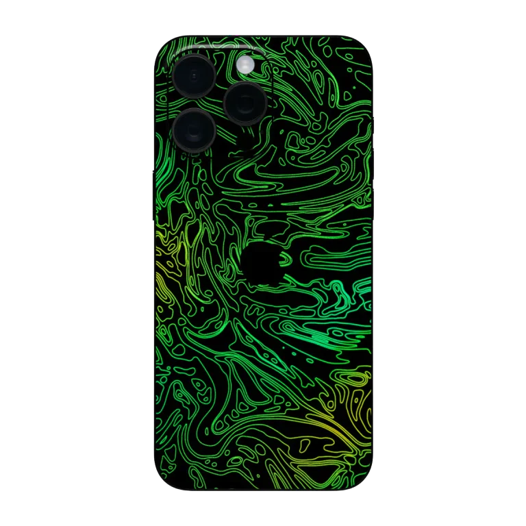 Vibrant Green & Black Abstract Skin