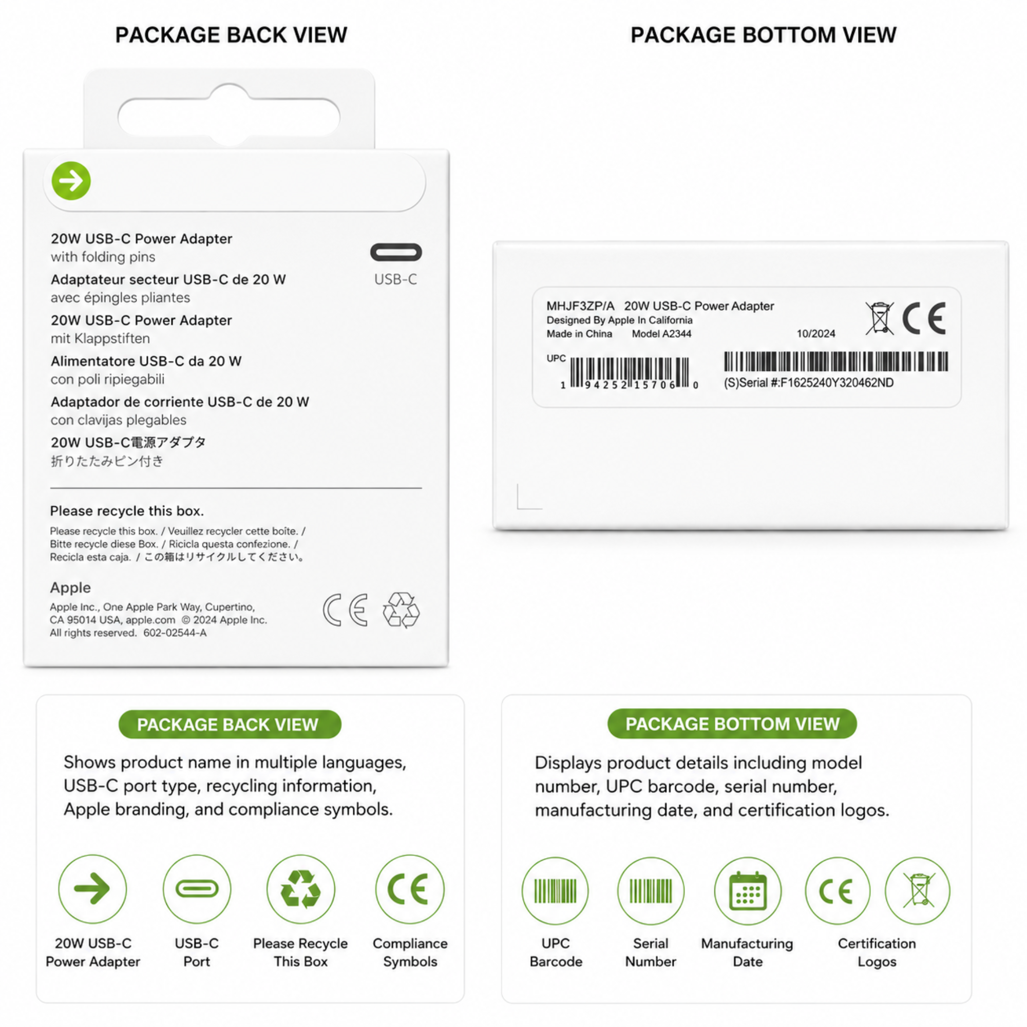 Apple 20W USB-C Fast Charging Power Adapter | Compact Wall Charger for iPhone & iPad