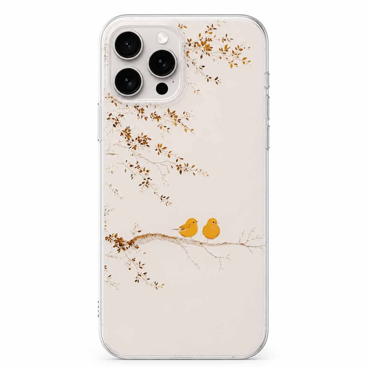 Golden Birds Elsa Sheet for Mobile Back | Premium Transparent Decorative Skin