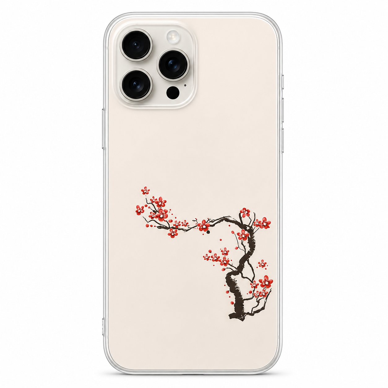 Japanese Cherry Blossom Bonsai Phone Sticker | Minimalist Sakura Tree Vinyl Decal for Clear Cases