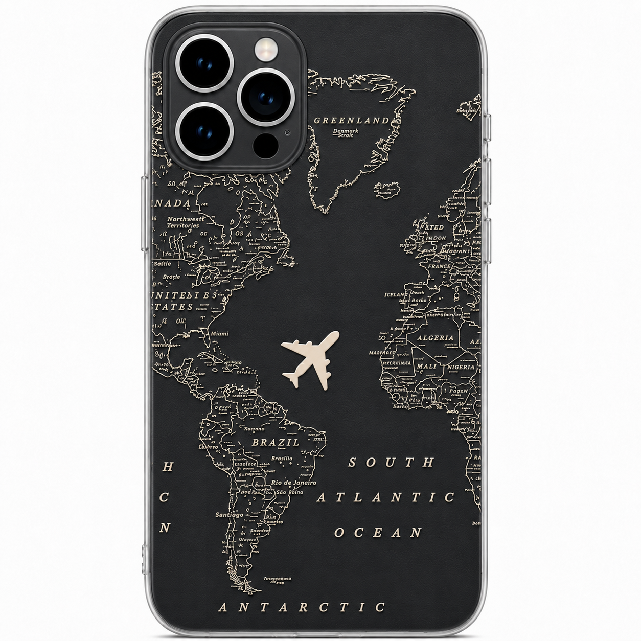 Vintage World Map Travel Phone Sticker | Airplane Route Vinyl Decal for Clear Cases