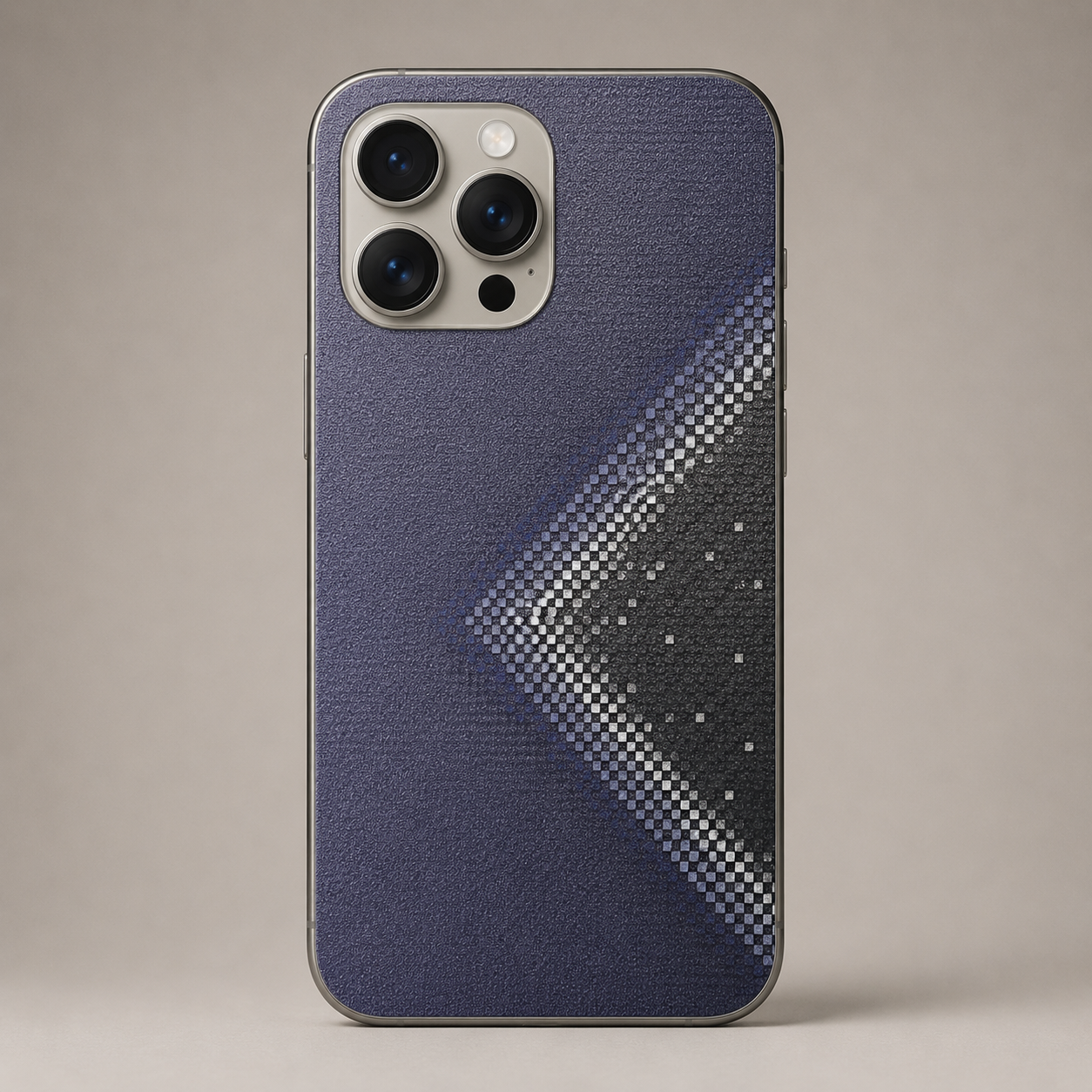 Midnight Blue Geometric Mobile Back Skin Sticker | Premium Modern Design | Custom Fit for All Phone Models