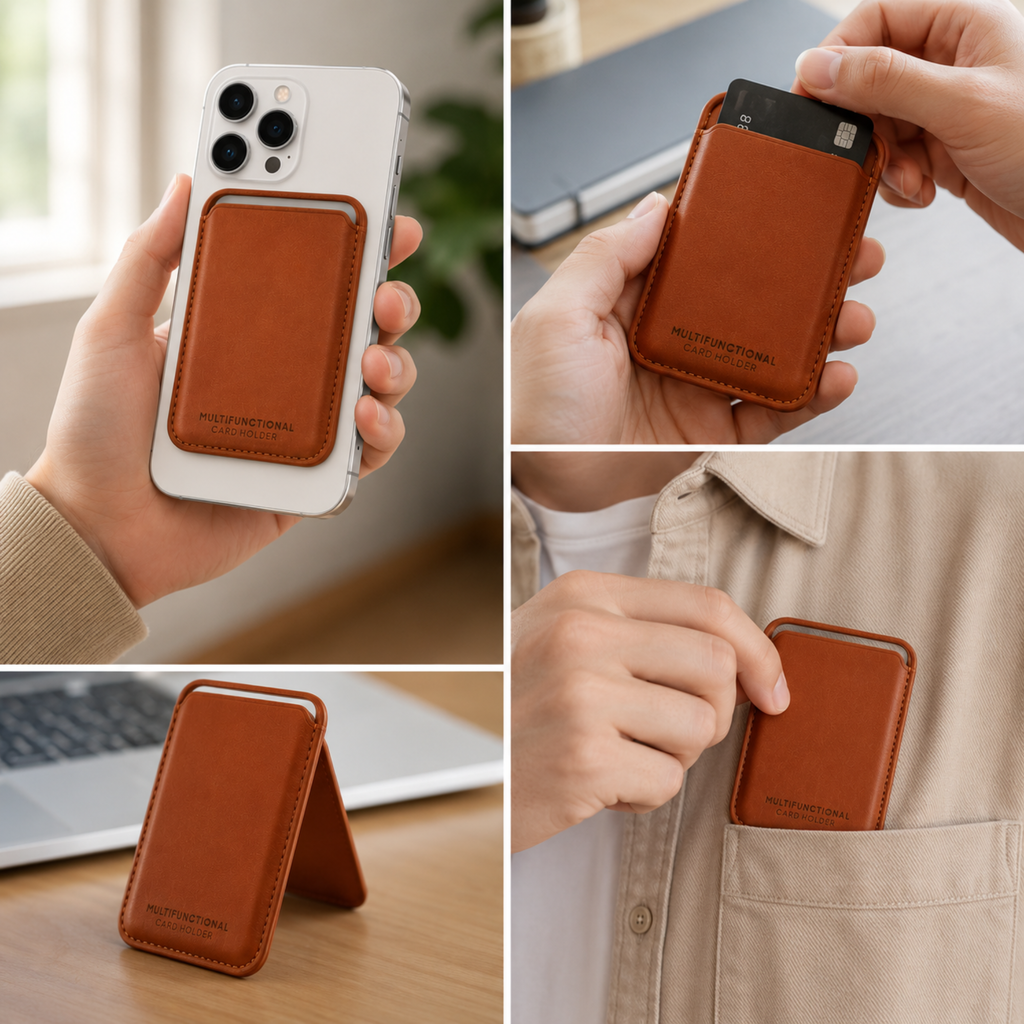 Apple MagSafe Leather Wallet Card Holder – Magnetic Slim Wallet for iPhone