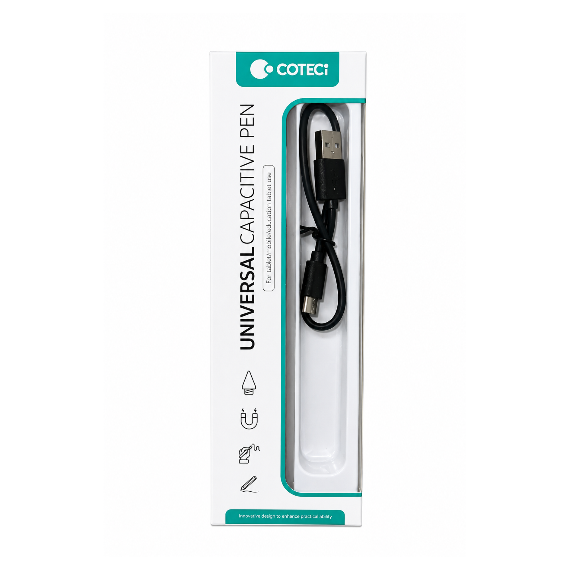 COTECi Universal Capacitive Stylus Pen for Tablets & Smartphones – Rechargeable Touch Screen Pencil