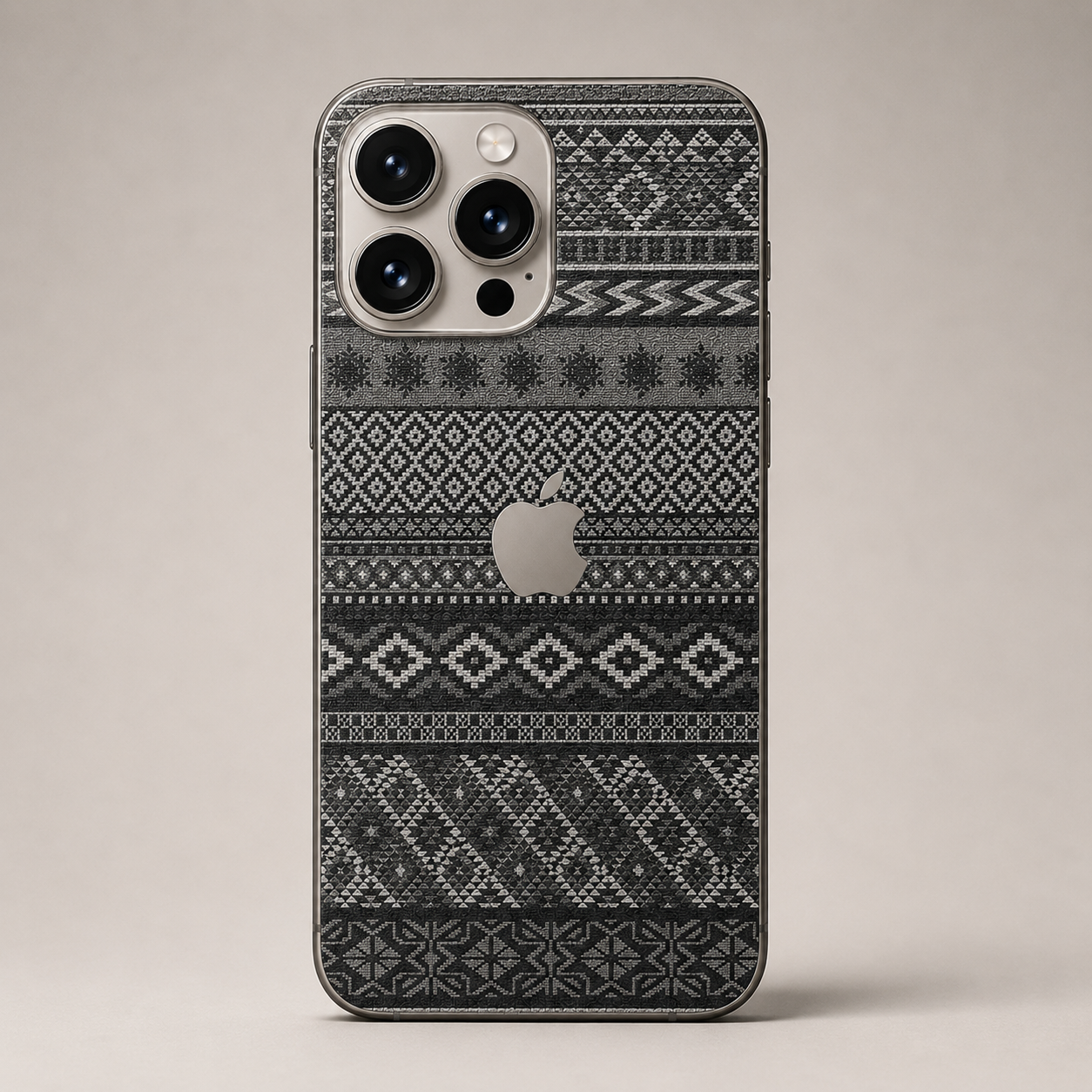 Monochrome Tribal Pattern Mobile Back Skin Sticker – Custom Fit for All Phone Models