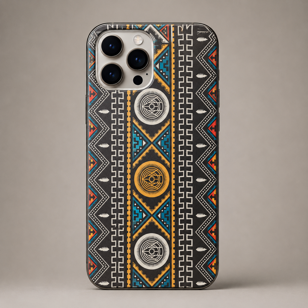 Tribal Geometric Mobile Back Skin Sticker | Premium Ethnic Pattern Design | Custom Fit for All Phone Models
