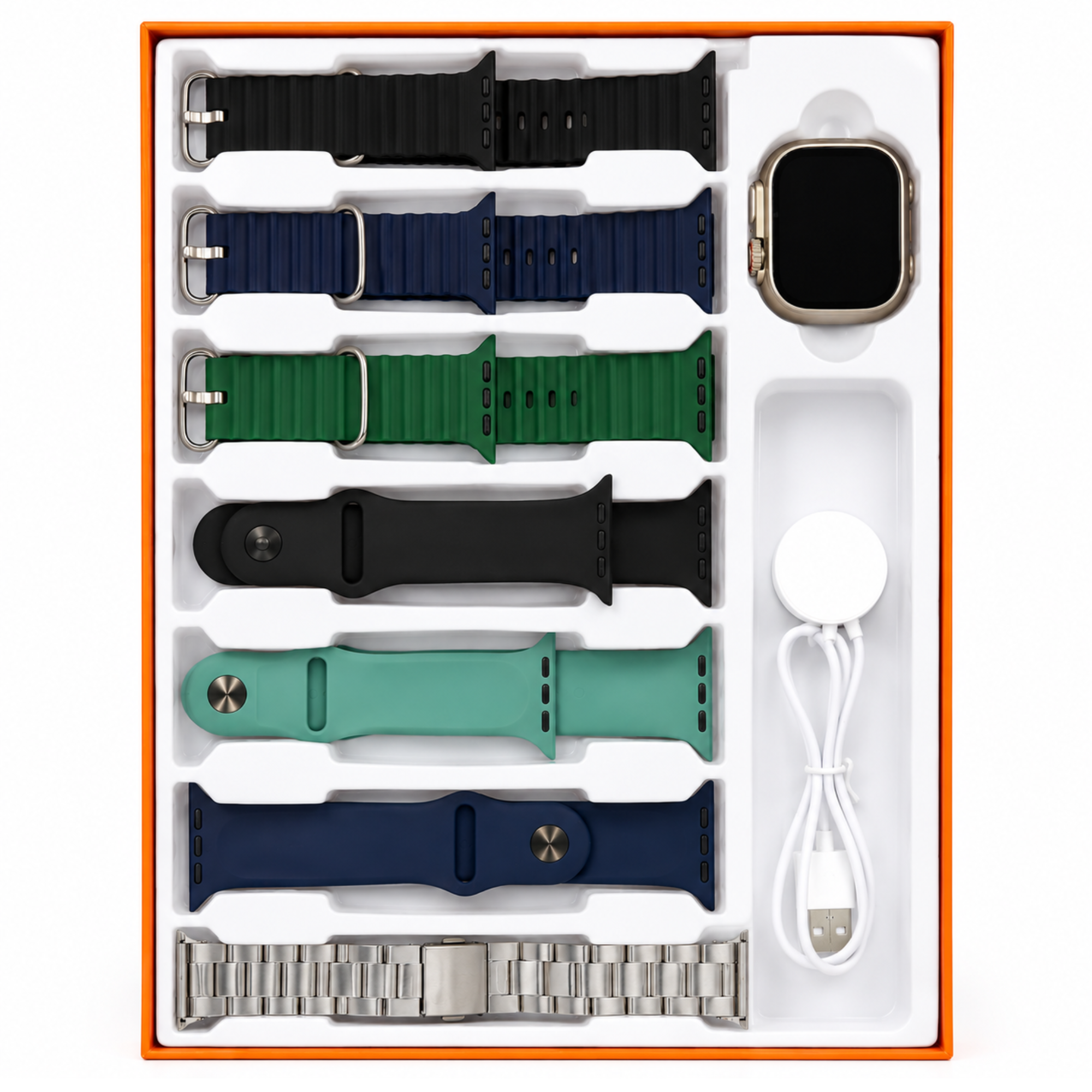 Ultra 2 Smart Watch with 7-in-1 Strap Set – 2.01" HD Display | Bluetooth Calling | Wireless Charging
